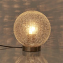 Lampe à Poser Boule en Verre Ciselé Socle Doré Ø20cm