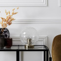 Lampe à Poser Boule en Verre Ciselé Socle Doré Ø20cm