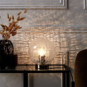 Lampe à Poser Boule en Verre Ciselé Socle Doré Ø20cm