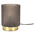 Lampe à Poser en Verre Fumé Embossé Noir Socle Doré
