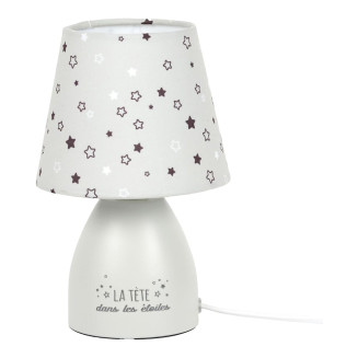 Lampe de Chevet pour Enfant Grise Motif Etoilé