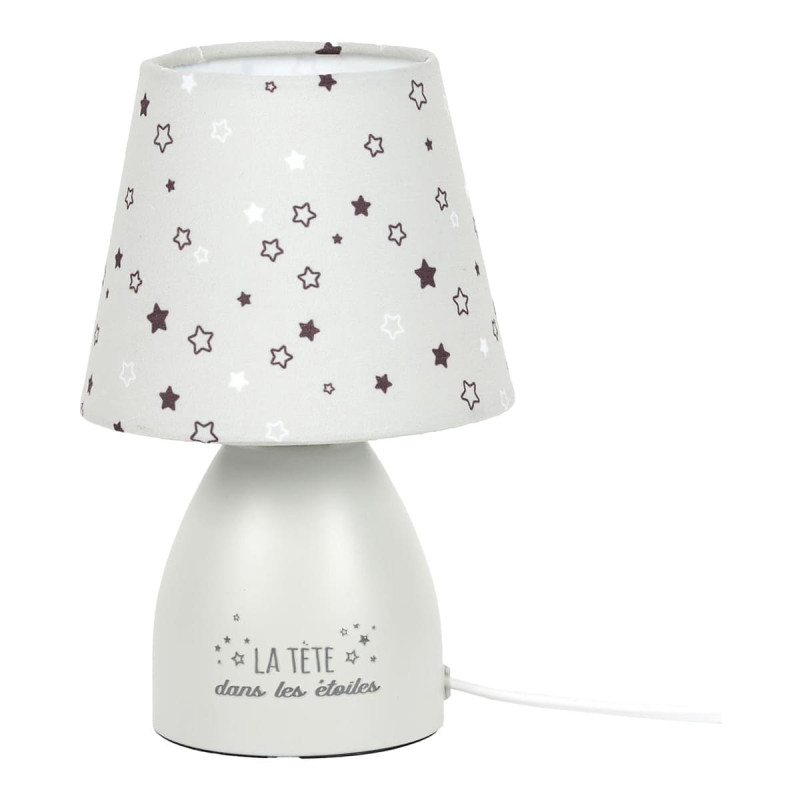 Lampe de Chevet pour Enfant Grise Motif Etoilé Lampe de Chevet pour Enfant Grise Motif Etoilé