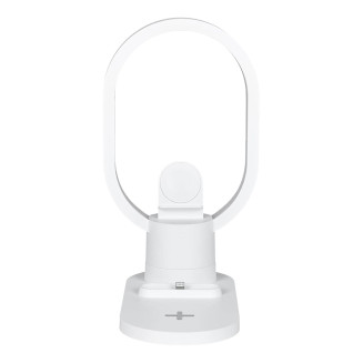 Lampe LED Blanche en Anneau avec Station de Charge 3-en-1 Intégrée