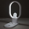 Lampe LED Blanche en Anneau avec Station de Charge 3-en-1 Intégrée