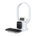 Lampe LED Blanche en Anneau avec Station de Charge 3-en-1 Intégrée