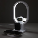 Lampe LED Blanche en Anneau avec Station de Charge 3-en-1 Intégrée
