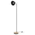 Lampadaire Style Industriel Métal Noir et Bois H145cm
