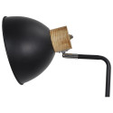 Lampadaire Style Industriel Métal Noir et Bois H145cm