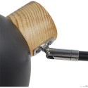Lampadaire Style Industriel Métal Noir et Bois H145cm