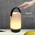 Lampe LED Tactile Sans Fil Blanche et Noire avec Anse