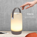Lampe LED Tactile Sans Fil Blanche et Taupe avec Anse
