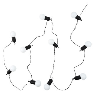 Guirlande Lumineuse d'Extérieur 10 Ampoules LED Blanches Eclairage Blanc Chaud