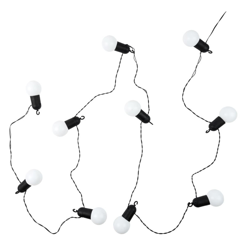 Guirlande Lumineuse d'Extérieur 10 Ampoules LED Blanches Eclairage Blanc Chaud