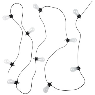 Guirlande Lumineuse d'Extérieur 10 Ampoules LED Transparentes Eclairage Blanc Chaud