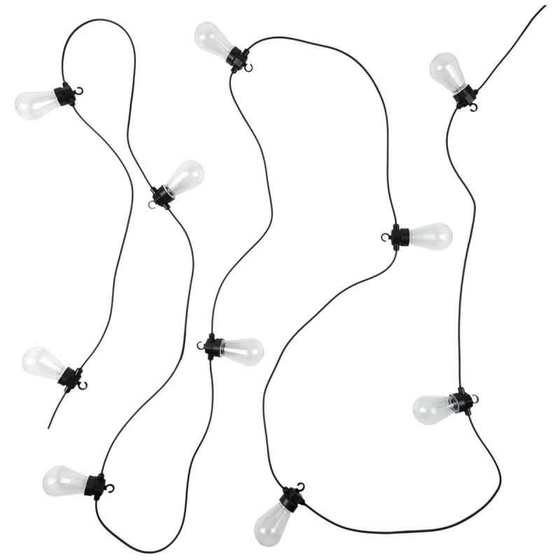 Guirlande Lumineuse d'Extérieur 10 Ampoules LED Transparentes Eclairage Blanc Chaud