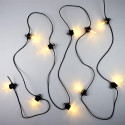 Guirlande Lumineuse d'Extérieur 10 Ampoules LED Transparentes Eclairage Blanc Chaud