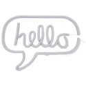 Lampe LED Murale Effet Néon "Hello" Blanc et Rose