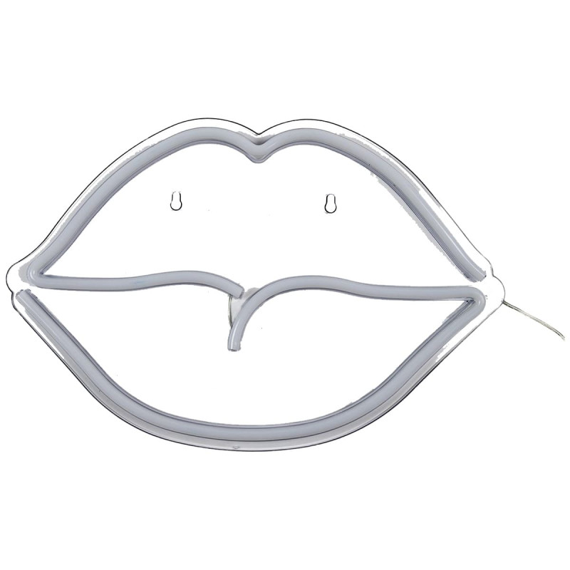 Lampe LED Murale Effet Néon Bouche Rouge