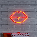 Lampe LED Murale Effet Néon Bouche Rouge