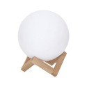 Lampe Veilleuse Tactile Lune 3D Réaliste et Socle Bois