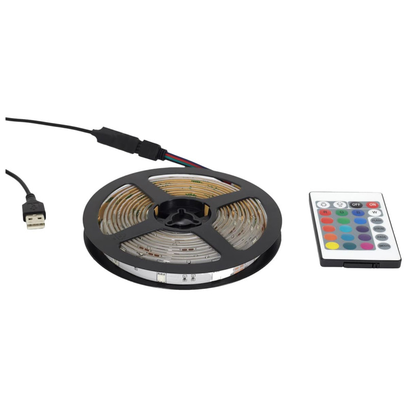 Ruban 90 Leds Multicolore Adhésif 300cm avec Télécommande