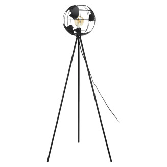 Lampadaire Globe Terrestre en Métal Noir Ajouré H158cm