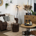 Lampadaire Globe Terrestre en Métal Noir Ajouré H158cm