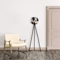 Lampadaire Globe Terrestre en Métal Noir Ajouré H158cm