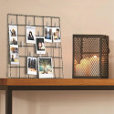Cadre Photo Pêle-Mêle Lumineux 40 Leds à Pinces Grille Métal Noir