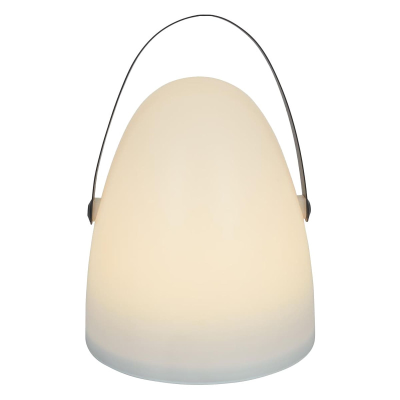 Lampe Sans Fil Blanche Intérieur/Extérieur avec Poignée Métal Noir