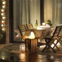 Lampe Sans Fil Blanche Intérieur/Extérieur avec Poignée Métal Noir