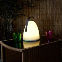 Lampe Sans Fil Blanche Intérieur/Extérieur avec Poignée Métal Noir