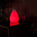 Lampe Sans Fil Blanche Intérieur/Extérieur Poignée Intégrée Eclairage Multicolore avec Télécommande