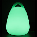 Lampe Sans Fil Blanche Intérieur/Extérieur Poignée Intégrée Eclairage Multicolore avec Télécommande