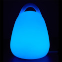 Lampe Sans Fil Blanche Intérieur/Extérieur Poignée Intégrée Eclairage Multicolore avec Télécommande