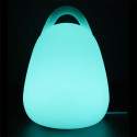 Lampe Sans Fil Blanche Intérieur/Extérieur Poignée Intégrée Eclairage Multicolore avec Télécommande