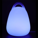 Lampe Sans Fil Blanche Intérieur/Extérieur Poignée Intégrée Eclairage Multicolore avec Télécommande