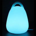 Lampe Sans Fil Blanche Intérieur/Extérieur Poignée Intégrée Eclairage Multicolore avec Télécommande