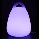 Lampe Sans Fil Blanche Intérieur/Extérieur Poignée Intégrée Eclairage Multicolore avec Télécommande