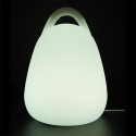 Lampe Sans Fil Blanche Intérieur/Extérieur Poignée Intégrée Eclairage Multicolore avec Télécommande