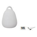 Lampe Sans Fil Blanche Intérieur/Extérieur Poignée Intégrée Eclairage Multicolore avec Télécommande