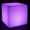 Lampe Cube Sans Fil Blanche Intérieur/Extérieur Eclairage Multicolore avec Télécommande