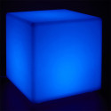 Lampe Cube Sans Fil Blanche Intérieur/Extérieur Eclairage Multicolore avec Télécommande