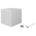 Lampe Cube Sans Fil Blanche Intérieur/Extérieur Eclairage Multicolore avec Télécommande
