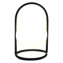 Lampe LED Boule Blanche Intérieur/Extérieur Poignée Socle Métal Noir