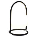 Lampe LED Boule Blanche Intérieur/Extérieur Poignée Socle Métal Noir