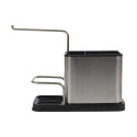 Pack Organisateur d'Evier en Inox 3-en-1 Porte-Eponge + Brosse