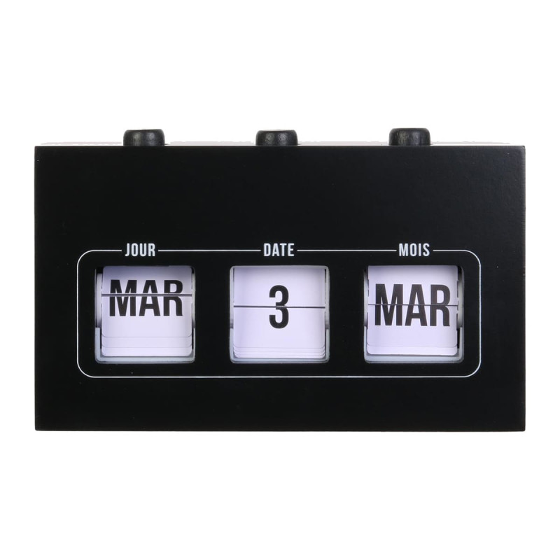 Calendrier Perpétuel Vintage Flip Flap Noir Calendrier Perpétuel Vintage Flip Flap Noir