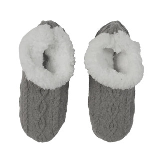 Chaussons Bottines Fourrés Sherpa Antidérapants Gris