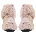Chaussons Chauffants Micro-ondables Imitation Fourrure Taupe